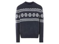 LIVERGY Gebreide heren trui (Donkerblauw/wit, XXL)