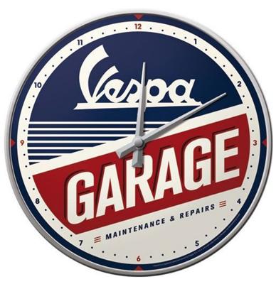 Wandklok Vespa Garage