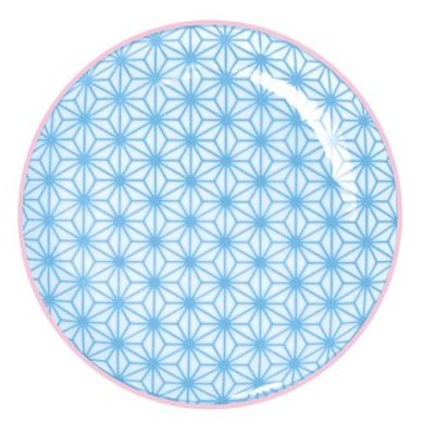 Gebaksbord Star Wave - Tokyo Design Studio - Lichtblauw/Roze - 16x2cm