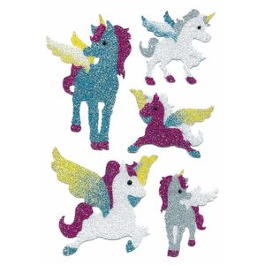 Eenhoorn glitter stickers 2 vellen