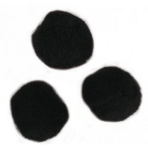 70x knutsel pompons 25 mm zwart hobby knutselen