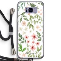 Botanical sweet flower heaven: Samsung Galaxy S8 Plus Transparant Hoesje met koord