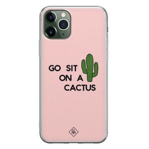 iPhone 11 Pro Max siliconen hoesje - Go sit on a cactus
