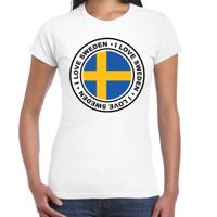Verkleed T-shirt voor dames - Zweden - wit - supporter - themafeest