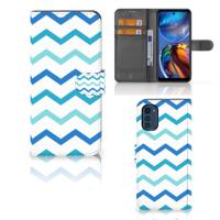 Motorola Moto E32 | Moto E32s | Telefoon Hoesje | Zigzag Blauw