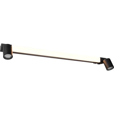LED Wandlamp - Wandverlichting - Trion Rucola XL - 9W - Aanpasbare Kleur - GU10 Fitting - IP44 - Mat Zwart - Metaal
