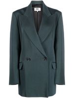 MM6 Maison Margiela blazer en laine vierge à fermeture croisée - Vert