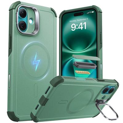 iPhone 16 Cyber Tough Magnetic Case (Camera Control, Stash Stand) - Light Green