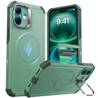 iPhone 16 Cyber Tough Magnetic Case (Camera Control, Stash Stand) - Light Green