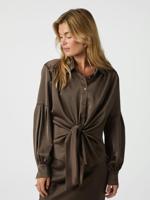 Neo Noir Naja Satin Shirt | Brown