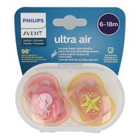 Philips Avent Ultra Air Fopspeen Girl 6-18m Scf084/04 2 Stuks