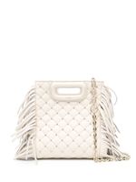 Maje mini sac en cuir à détails de clous - Blanc