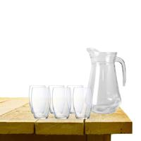 Gerim karaf schenkkan glas 1000 ml met 6x stuks Versailles waterglazen - Drinkglazen - thumbnail