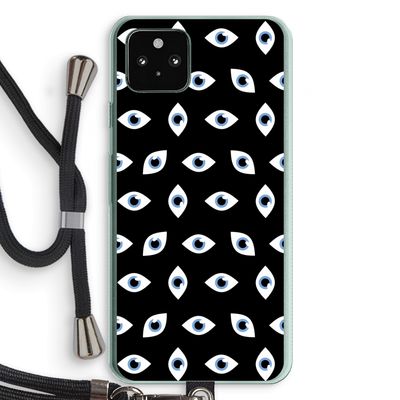 Eyes pattern: Pixel 5a 5G Transparant Hoesje met koord