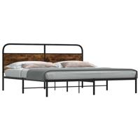 Bedframe zonder matras metaal gerookt eikenkleurig 193x203 cm