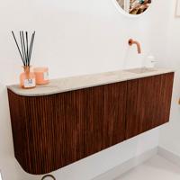 Toiletmeubel Mondiaz Joya Dlux | 111.6 cm | Meubelkleur Ruby | Faye wastafel Frappe Wasbak Rechts | Zonder kraangat(en)