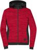 James & Nicholson JN1843 Ladies´ Padded Hybrid Jacket - /Red-Melange/Black - M