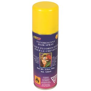 Haarverf/haarspray - neon geel - spuitbus - 125 ml - Carnaval