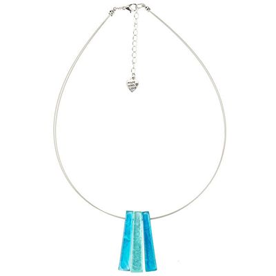Halsketting Capiz Schelpen Rechthoekige Hangers Blauw