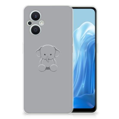 OPPO Reno8 Lite Telefoonhoesje met Naam Grijs Baby Olifant OPPO Reno8 Lite Telefoonhoesje met Naam Grijs Baby Olifant
