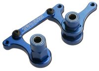 Steering bellcranks, drag link (blue-anodized T6 aluminum)/ 5x8mm ball bearings (4) hardware (assembled) - thumbnail