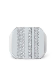 De Beers Jewellers chevalière RVL en or blanc 18ct sertie de diamants