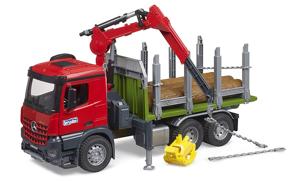 bruder MB Arocs houtvrachtwagen met laadkraan en grijper modelvoertuig