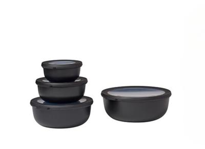 Set van 4 Mepal multikommen rond Cirqula nordic black 350 ml + 750 ml + 1250 ml + 2250 ml
