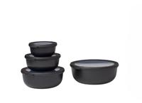 Set van 4 Mepal multikommen rond Cirqula nordic black 350 ml + 750 ml + 1250 ml + 2250 ml