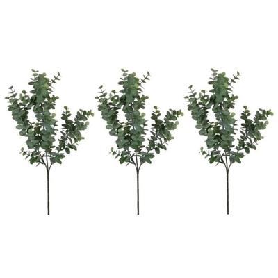 Mica Decorations Kunstblad - 3x - eucalyptus - groen - tak - 65 cm - decoratie Mica Decorations Kunstblad - 3x - eucalyptus - groen - tak - 65 cm - decoratie