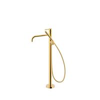 Vrijstaande badkraan Tres Study Exclusive | Hoogte uitloop 67.4 cm | Draaibare uitloop | Mengkraan | Rond | 24k Goud glans