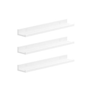 Zwevende planken set van 3, Wit / 10 x 60 x 5 cm