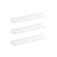 Zwevende planken set van 3, Wit / 10 x 60 x 5 cm