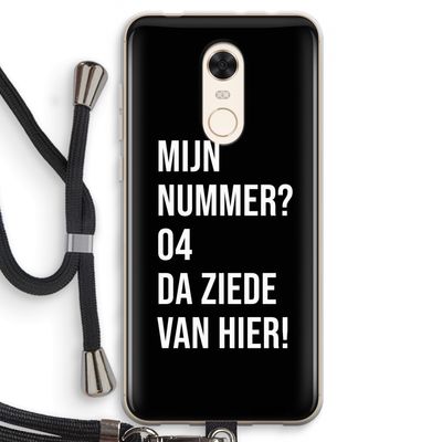 Da ziede van hier - Zwart: Xiaomi Redmi 5 Transparant Hoesje met koord