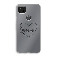 Forever heart black: Google Pixel 4a Transparant Hoesje