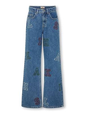 Kids ONLY winter jeansbroek meisjes - blauw - KogJuicy - wide leg fit