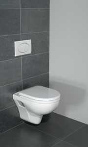 Linie Enzo hangend toilet hoogglans wit open spoelrand met luxe wc-bril