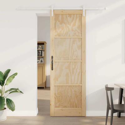 schuifdeur met beslag 78x232 cm massief grenenhout