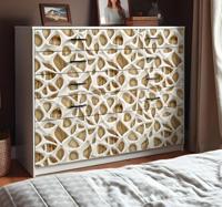Abstract 3d met hout meubel sticker
