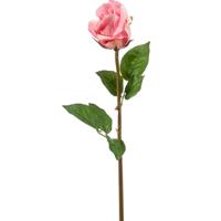Kunstbloem Roos Bud tak - 58 cm - roze - Kunst zijdebloemen - thumbnail