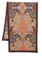 ETRO paisley-print frayed-hem scarf - Orange - thumbnail