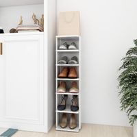 VidaXL Schoenenkast 27,5x27x102 cm bewerkt hout hoogglans wit