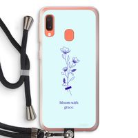 Bloom with grace: Samsung Galaxy A20e Transparant Hoesje met koord