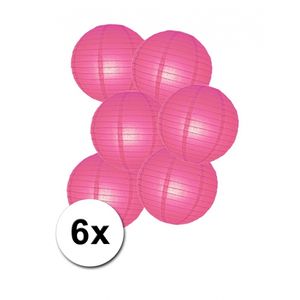 Fuchsia bol lampionnen 25 cm 6 stuks