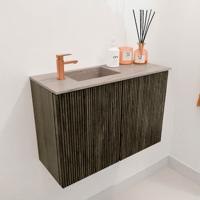 Toiletmeubel Mondiaz Joya Dlux | 60 cm | Meubelkleur Shadow | Faye wastafel Saba Wasbak Links | 1 kraangat