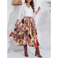 Dames Rok A-lijn Schommel Midi Polyester Paars Rokken Lente zomer Afdrukken Zak Onregelmatige zoom Hoge taille Modieus Casual Straat Dagelijks S M L Lightinthebox Dames Rok A-lijn Schommel Midi Polyester Paars Rokken Lente zomer Afdrukken Zak Onregelmatige zoom Hoge taille Modieus Casual Straat Dagelijks S M L Lightinthebox