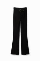 Flared broek met riem - BLACK - XS