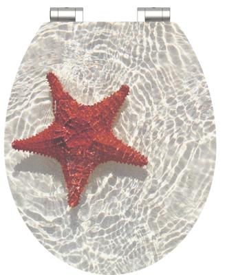 Schutte MDF High Gloss WC-bril RED STARFISH met soft-close 80541