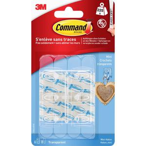 3M Command-mini-haak (l x b x h) 29 x 22 x 11 mm Transparant Inhoud: 6 stuk(s)