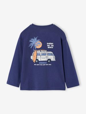 T-shirt met lange mouwen voor jongens leiblauw